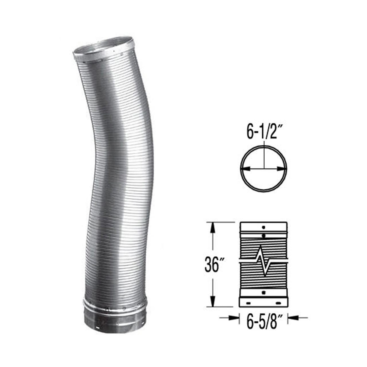 6'' x 36'' DuraLiner Round Flex Chimney Relining Pipe - 6DLR-36HF