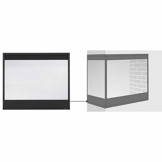 Majestic Corner End Panel Firescreen Front, Black - COREP-36BK
