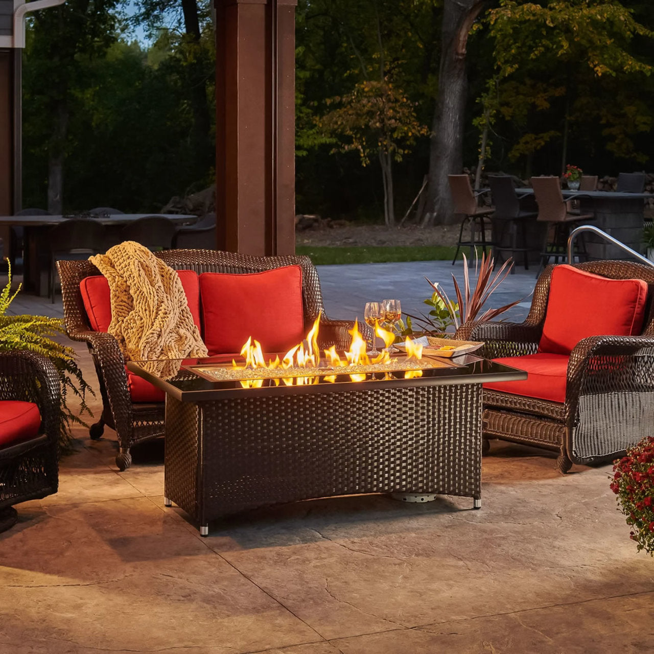 Outdoor Greatroom 59" Balsam Montego Linear Fire Pit Table - MG-1242-BLSM-K