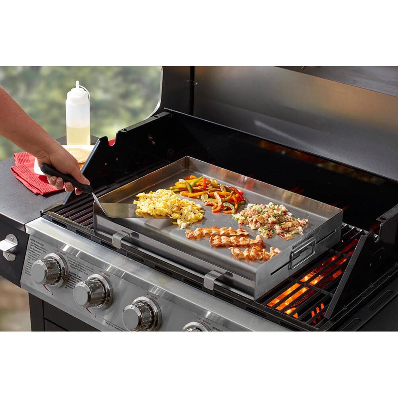 5 Piece Steel Griddle Grill Set
