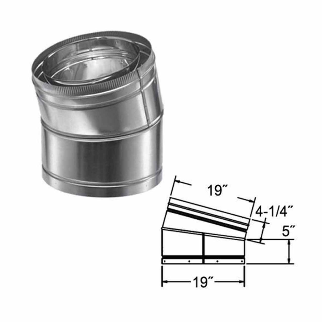 16" DuraChimney II 15 Degree Elbow - 16DCA-E15