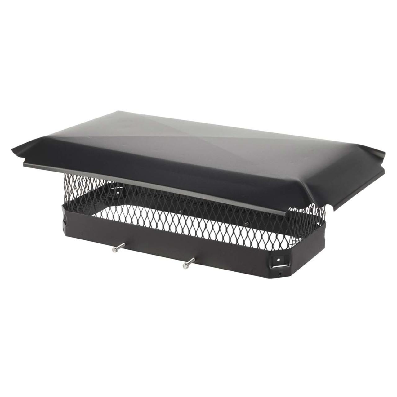 9" x 21" Black Galvanized Oval Single Flue Chimney Cap-5/8" Mesh