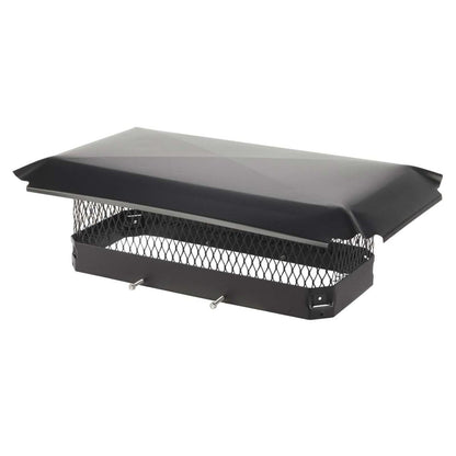 9" x 21" Black Galvanized Oval Single Flue Chimney Cap-5/8" Mesh