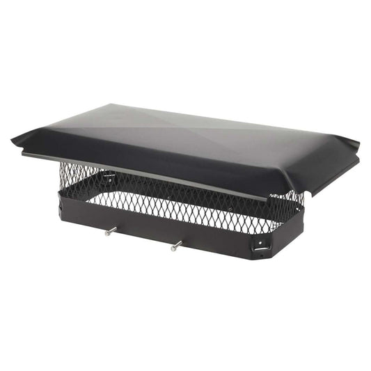9" x 21" Black Galvanized Oval Single Flue Chimney Cap-5/8" Mesh