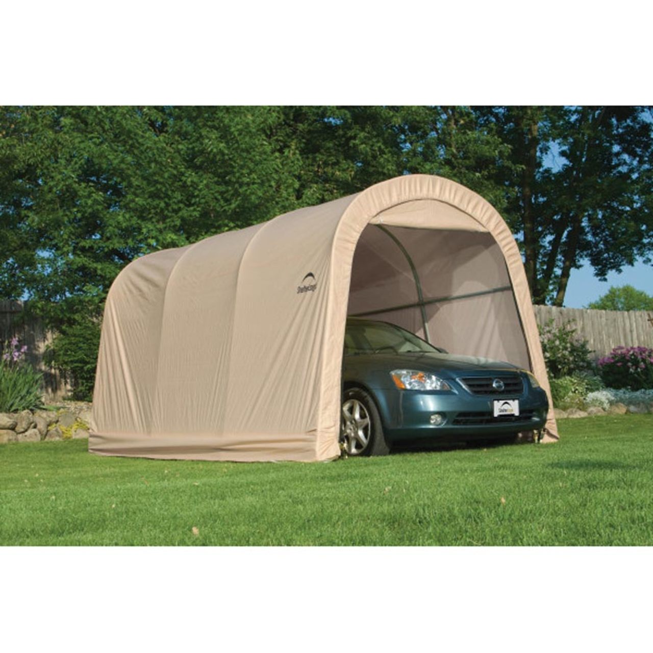 AutoShelter 10' x 15' Tan Roundtop Garage