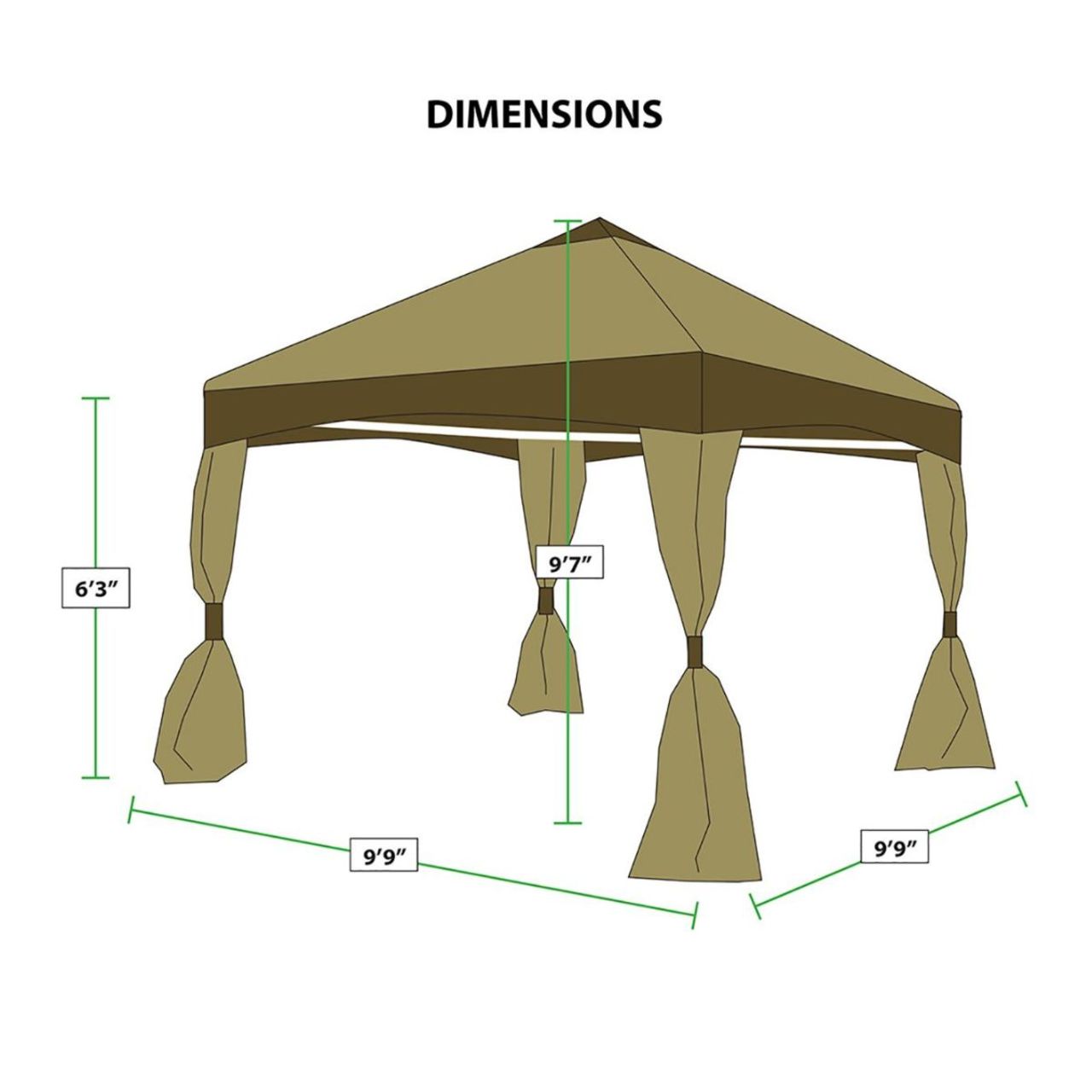 King Canopy  10' x 10' Olive Branch Garden Canopy