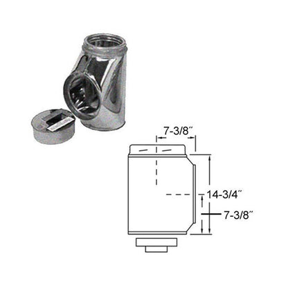 8" Selkirk Galvanized Insulated Tee With Tee Plug - 208100G