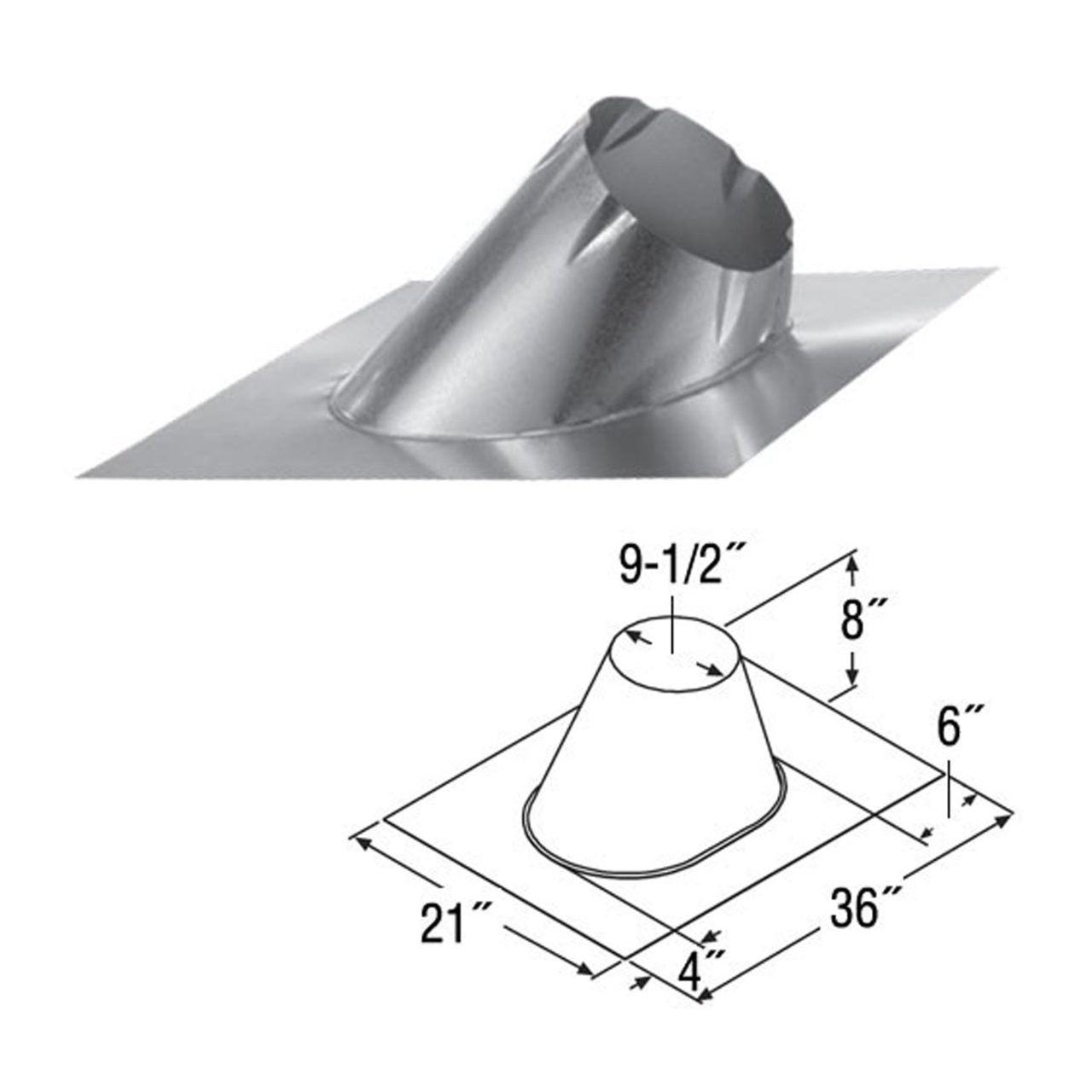7'' DuraTech 13/12 - 18/12 Adjustable Roof Flashing - 7DT-F18