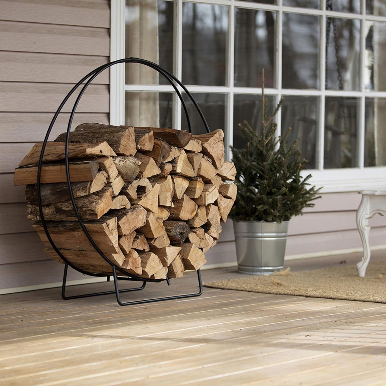 Black 36" Diameter Log Hoop