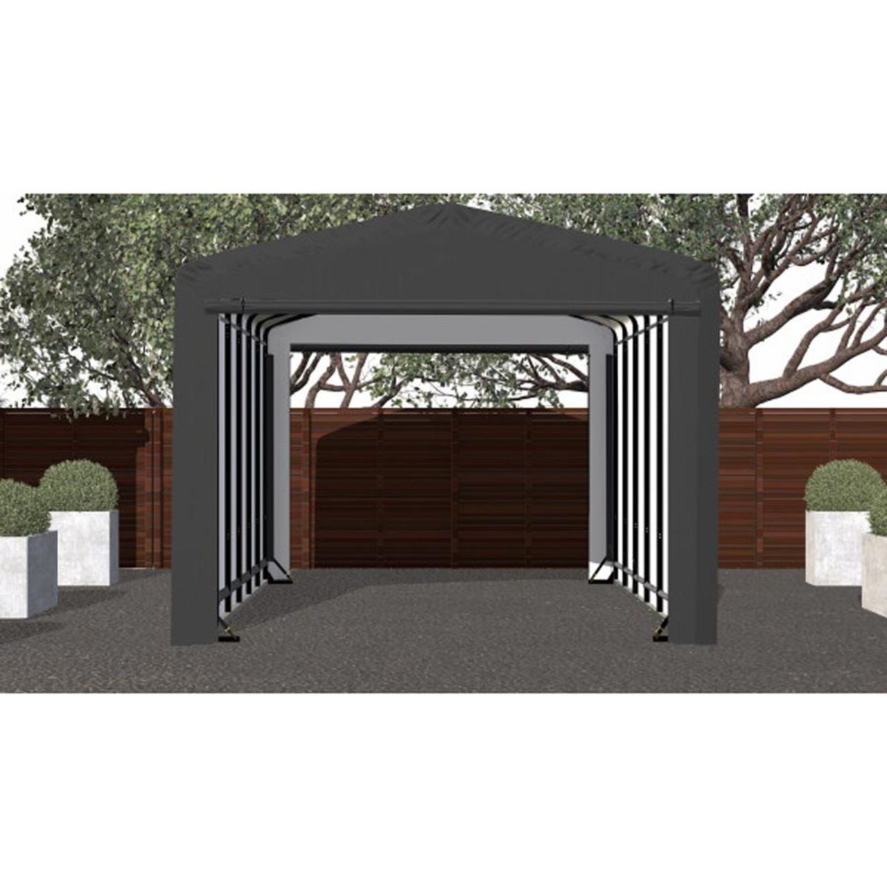 ShelterTube 12' x 27' x 10'  Wind & Snow-Load Rated Garage - Gray