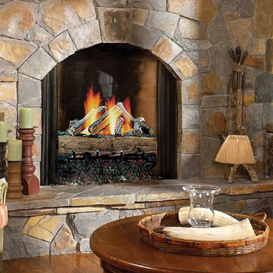 Hargrove 24'' Natural Gas Seasoned Split Oak Vented Gas Log Set