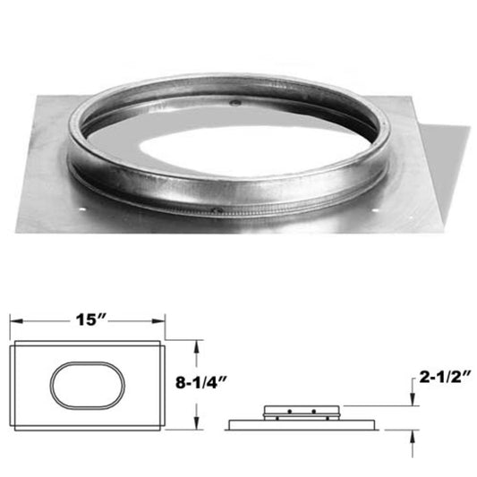 8" DuraLiner Oval Flat Stove Connector