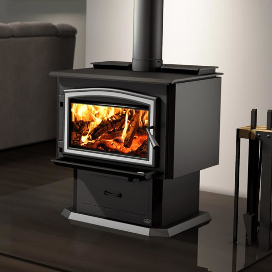 Osburn 3500 Metallic Black EPA Wood Stove with Blower - OB03500