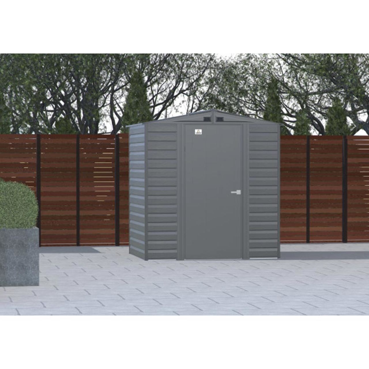 Arrow Select 6' x 5' Steel Storage Shed -  Charcoal