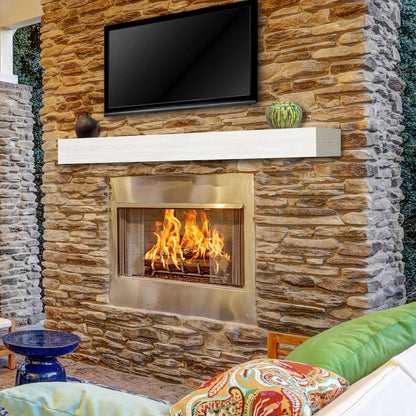 48" Zachary Non-Combustible Fireplace Shelf by Pearl Mantels - Whitewash Finish