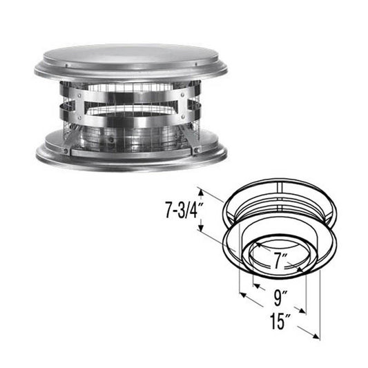 7" DuraTech Round Chimney Cap - 7DT-VC