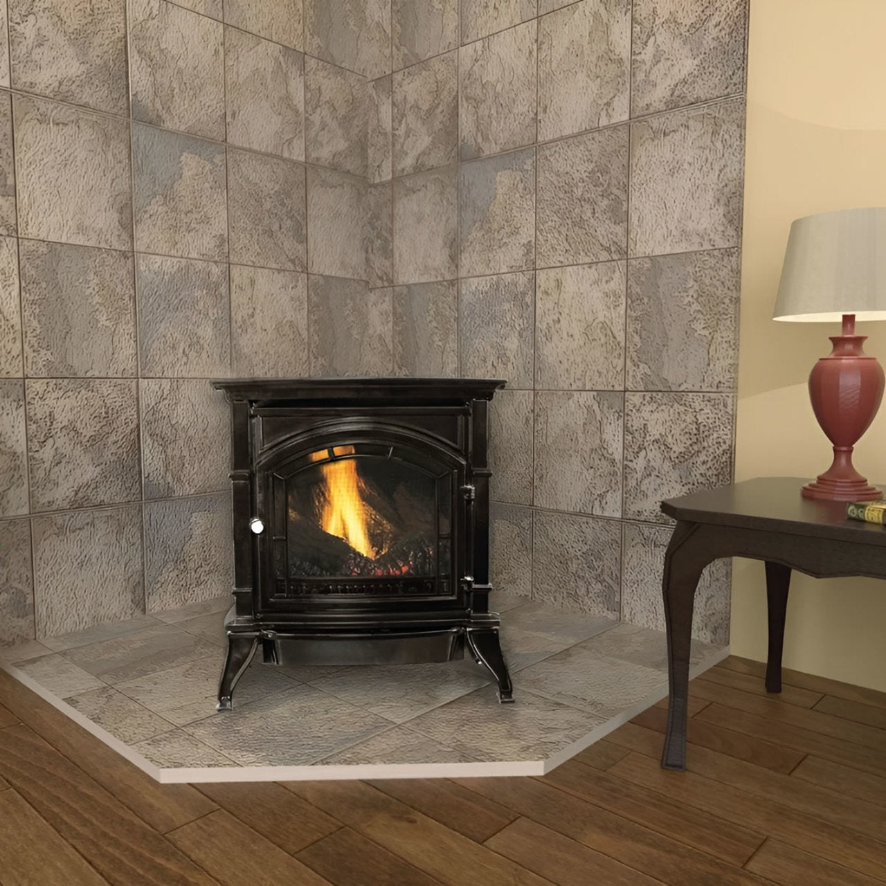 US Stove 1,500 Sq Ft Vent Free Cast-Iron Liquid Propane Gas Stove "“ Black
