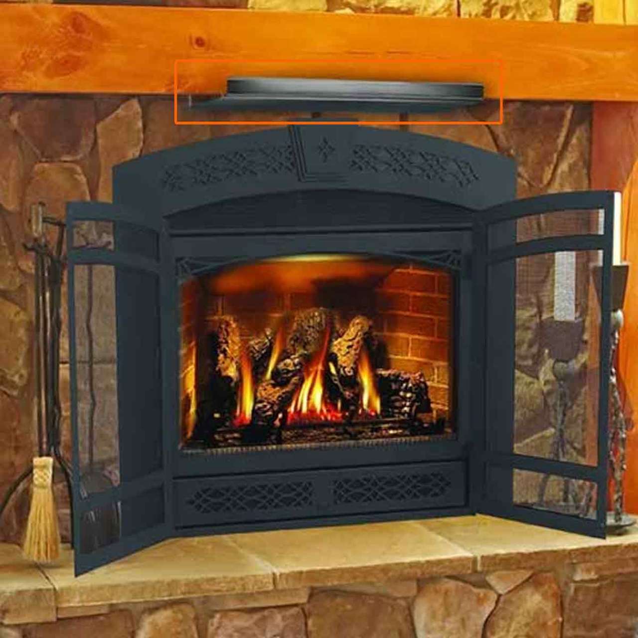 HomeSaver Mantel Shield - Black - 47" w/ Angled Lip