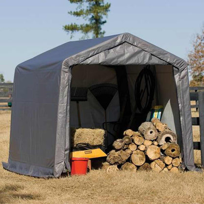 ShelterLogic 10 x 10 x 8 E-Series Gray Storage Shed - 70333