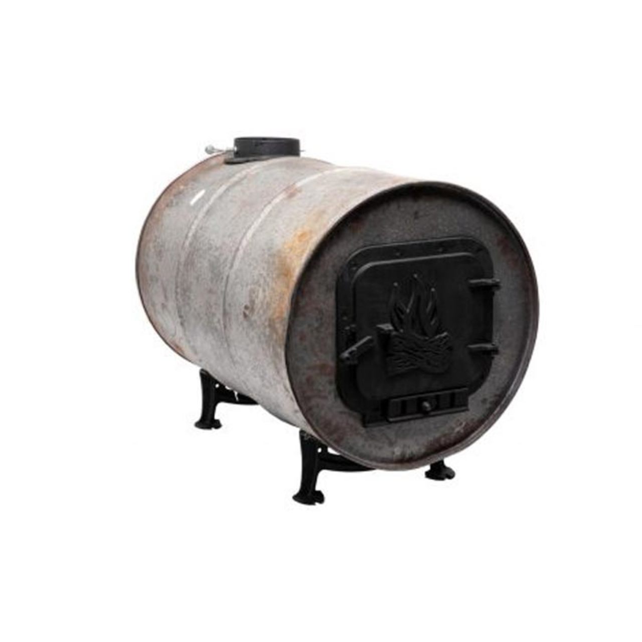Wood Burning Barrel Camp Stove Kit - Black