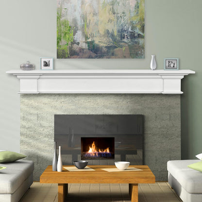 72" Shepherd MDF Fireplace Shelf by Pearl Mantels - White Paint Finish
