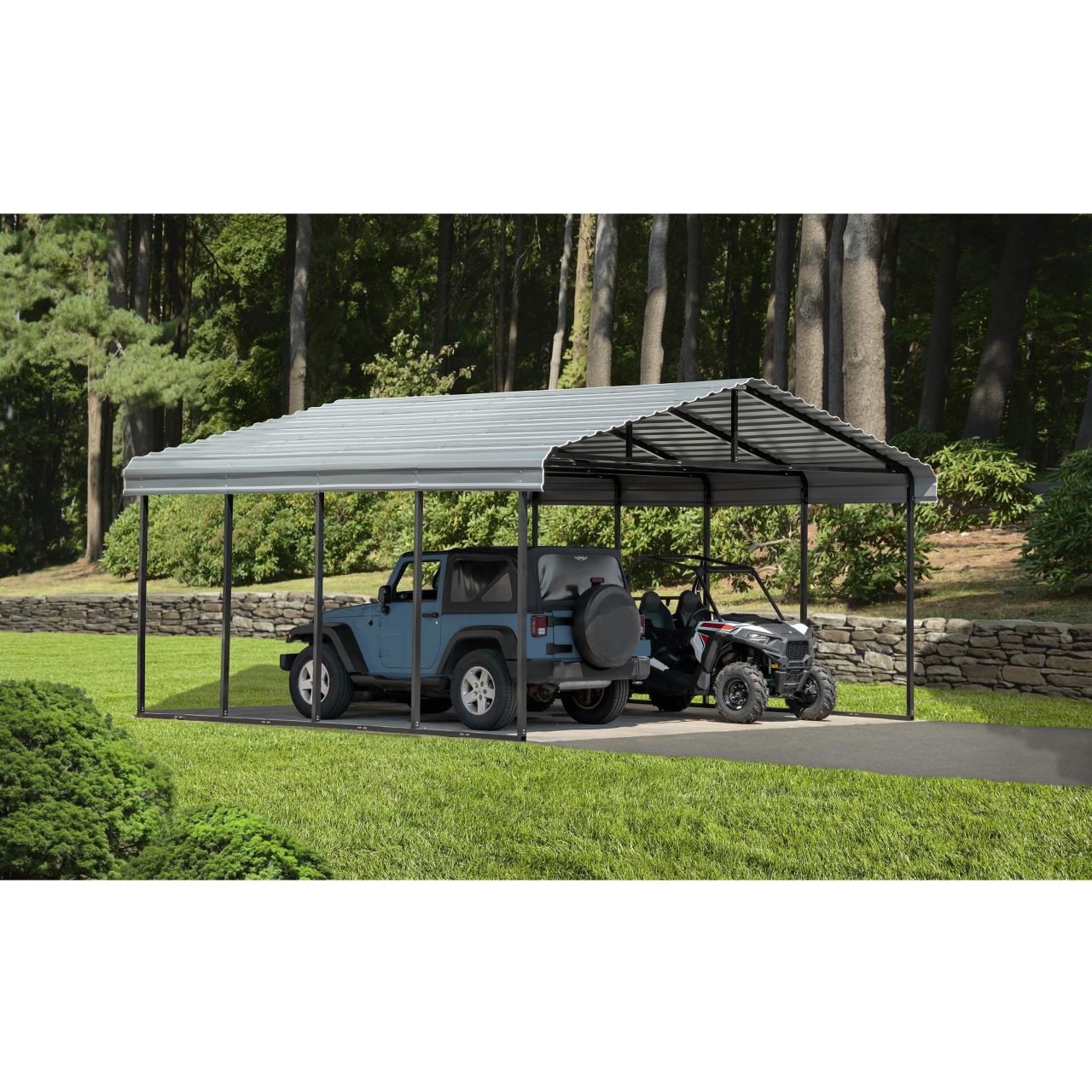 Arrow 20' x 20' x 9' Carport - Charcoal