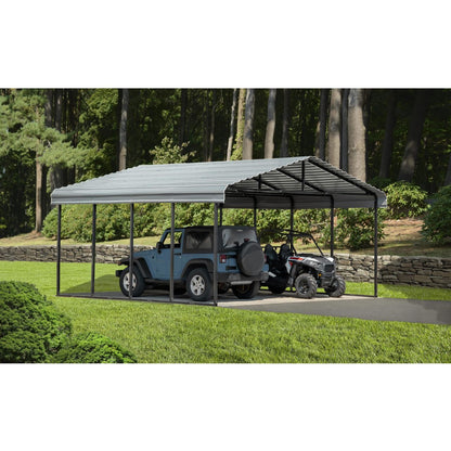 Arrow 20' x 20' x 9' Carport - Charcoal