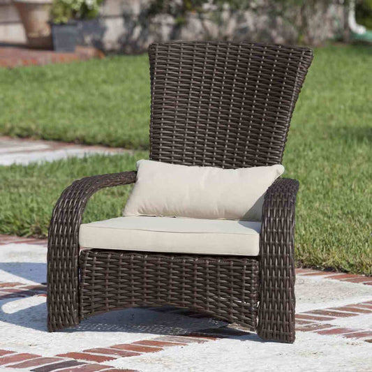 Deluxe Adirondack Wicker Chair - Mocha