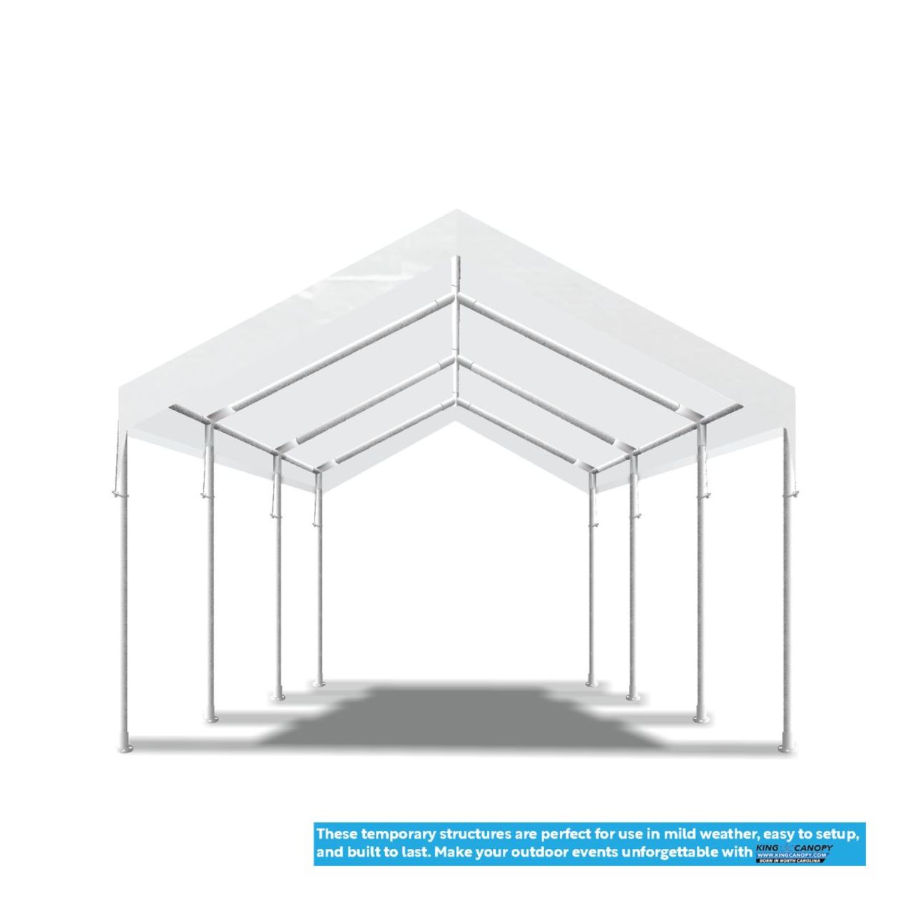 King Canopy  10' x 20' White 8 Leg Canopy