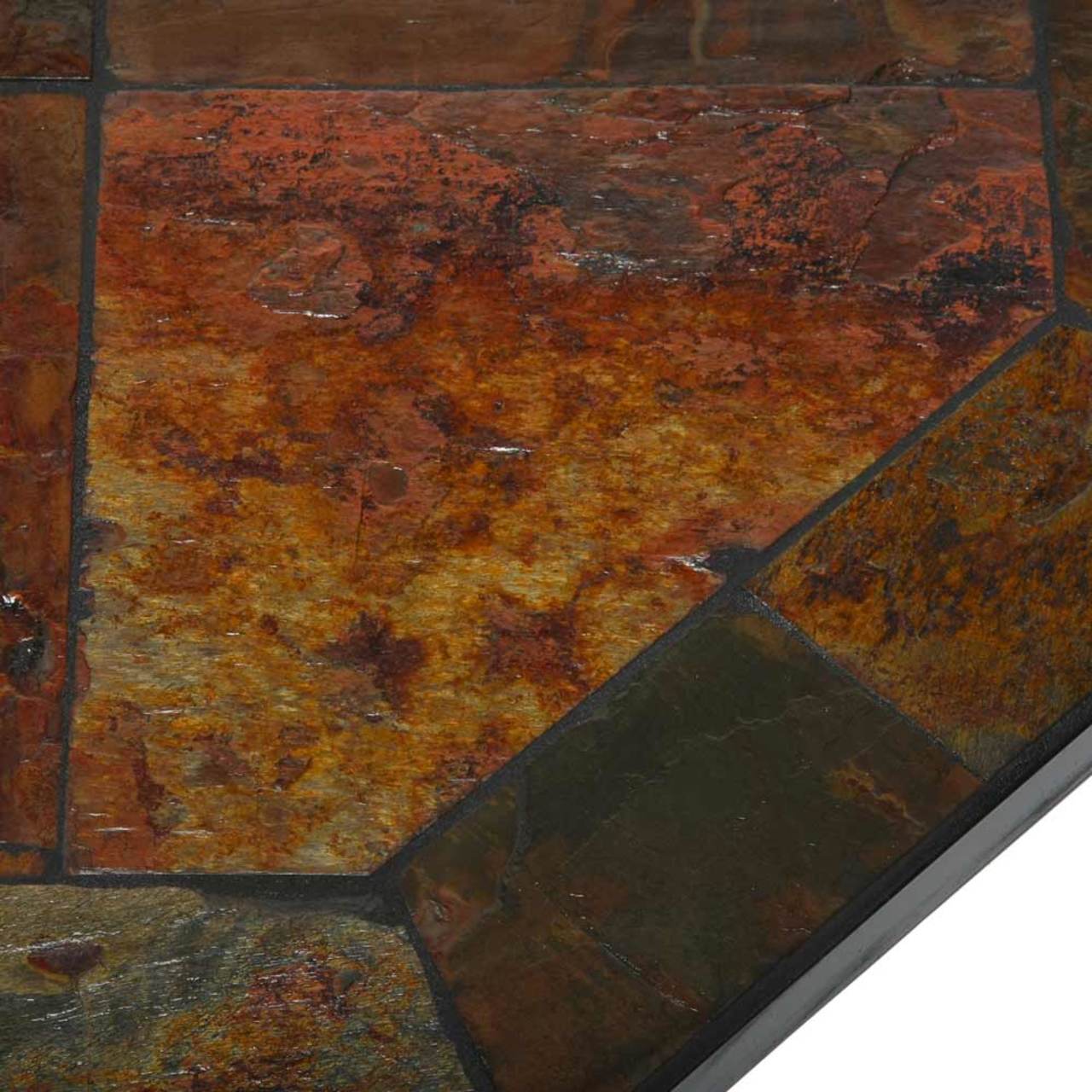 Peacock Slate 48" x 48" Single Cut Corner Hearth Pad