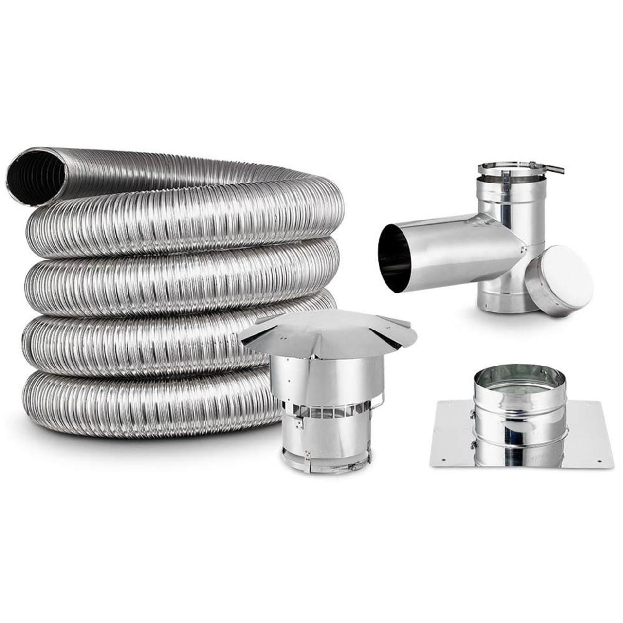 5" x 25' Lifetime Chimney Single-Wall Liner Kit with Tee
