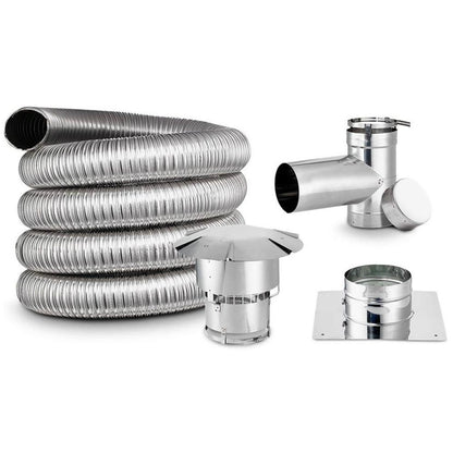 5" x 25' Lifetime Chimney Single-Wall Liner Kit with Tee