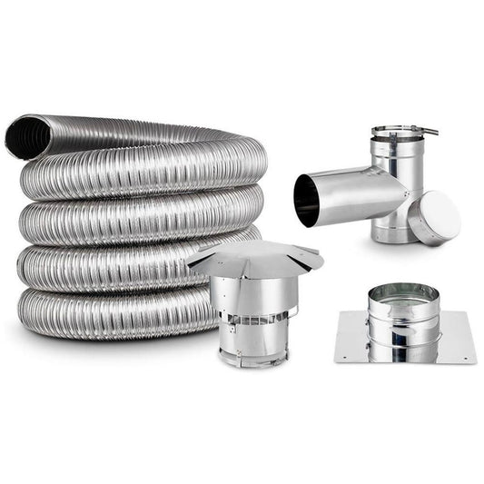 5" x 25' Lifetime Chimney Single-Wall Liner Kit with Tee
