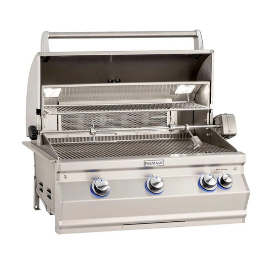 FireMagic A790i Aurora 36" Built-In Grill with Analog Thermometer and Rotisserie Backburner, NG-LP - A790I8EA