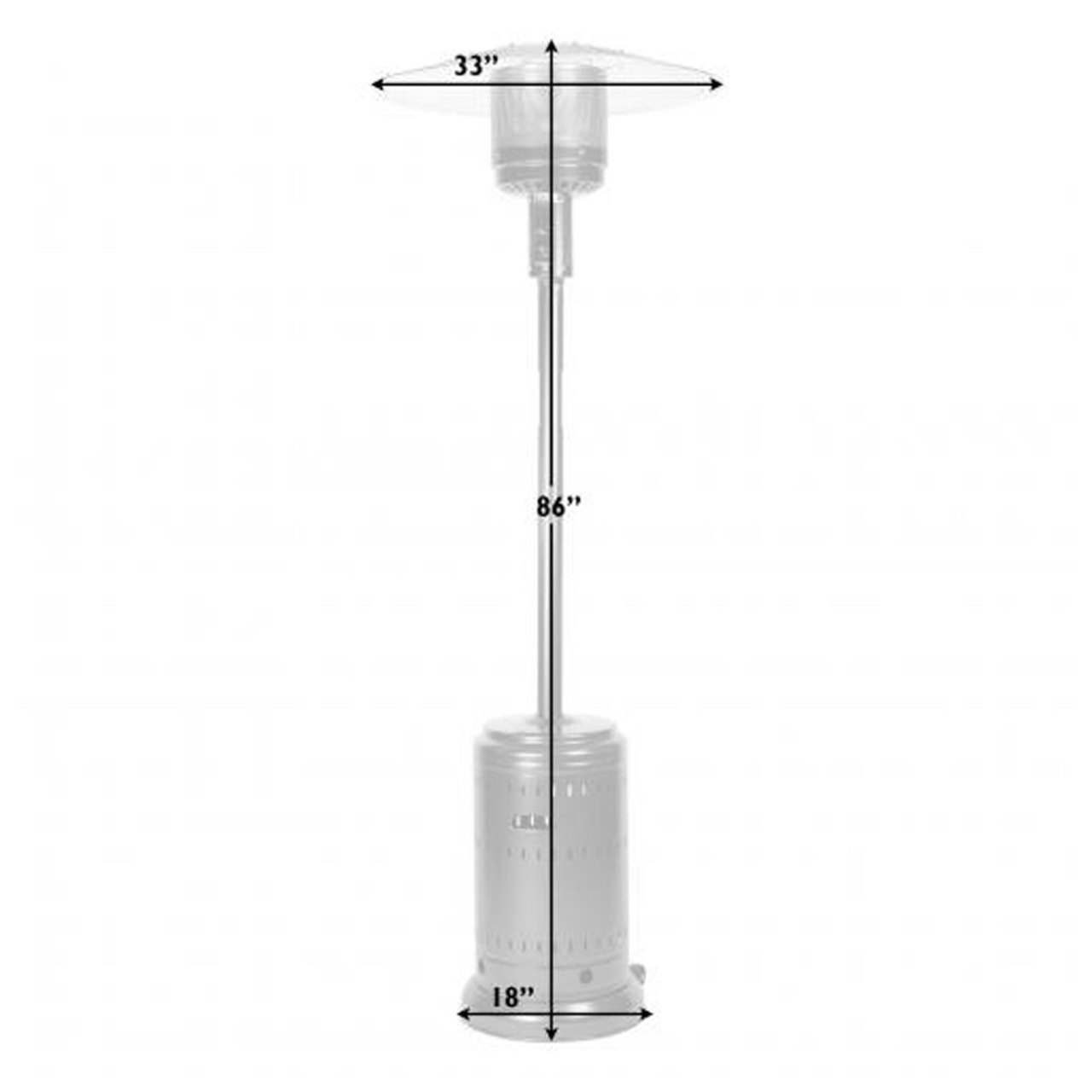 Fire Sense Hammered Platinum Commercial Patio Heater - 62555