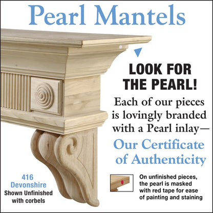 60'' Devonshire Unfinished Fireplace Shelf Mantel