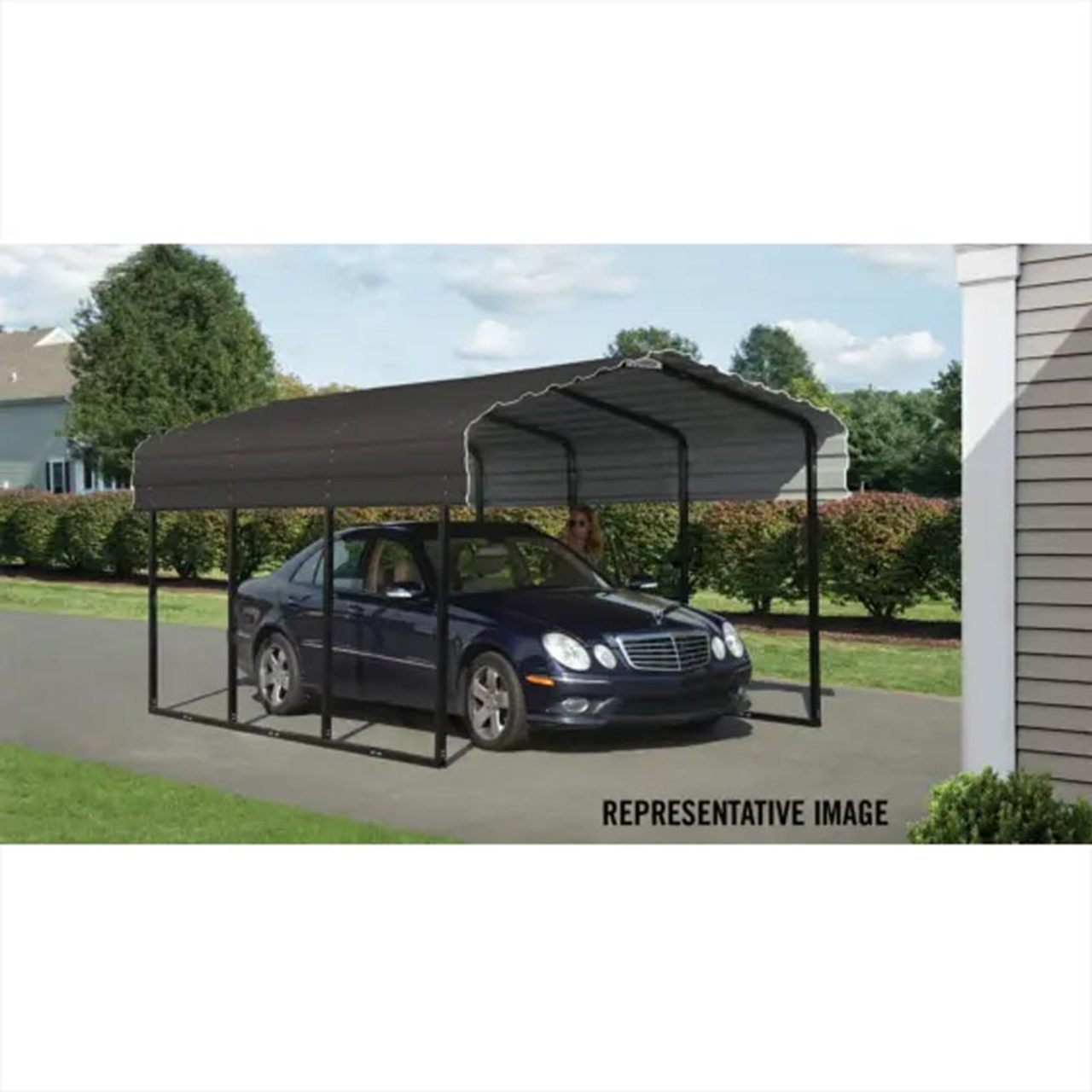Arrow Carport 10 x 29 x 7 Ft. - Charcoal