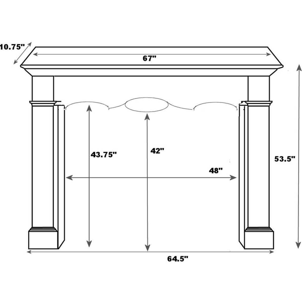 48" Deauville Fruitwood Finish Fireplace Mantel by Pearl Mantels