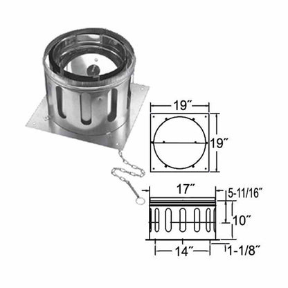14" DuraChimney II Anchor Plate with Damper - 14DCA-APD