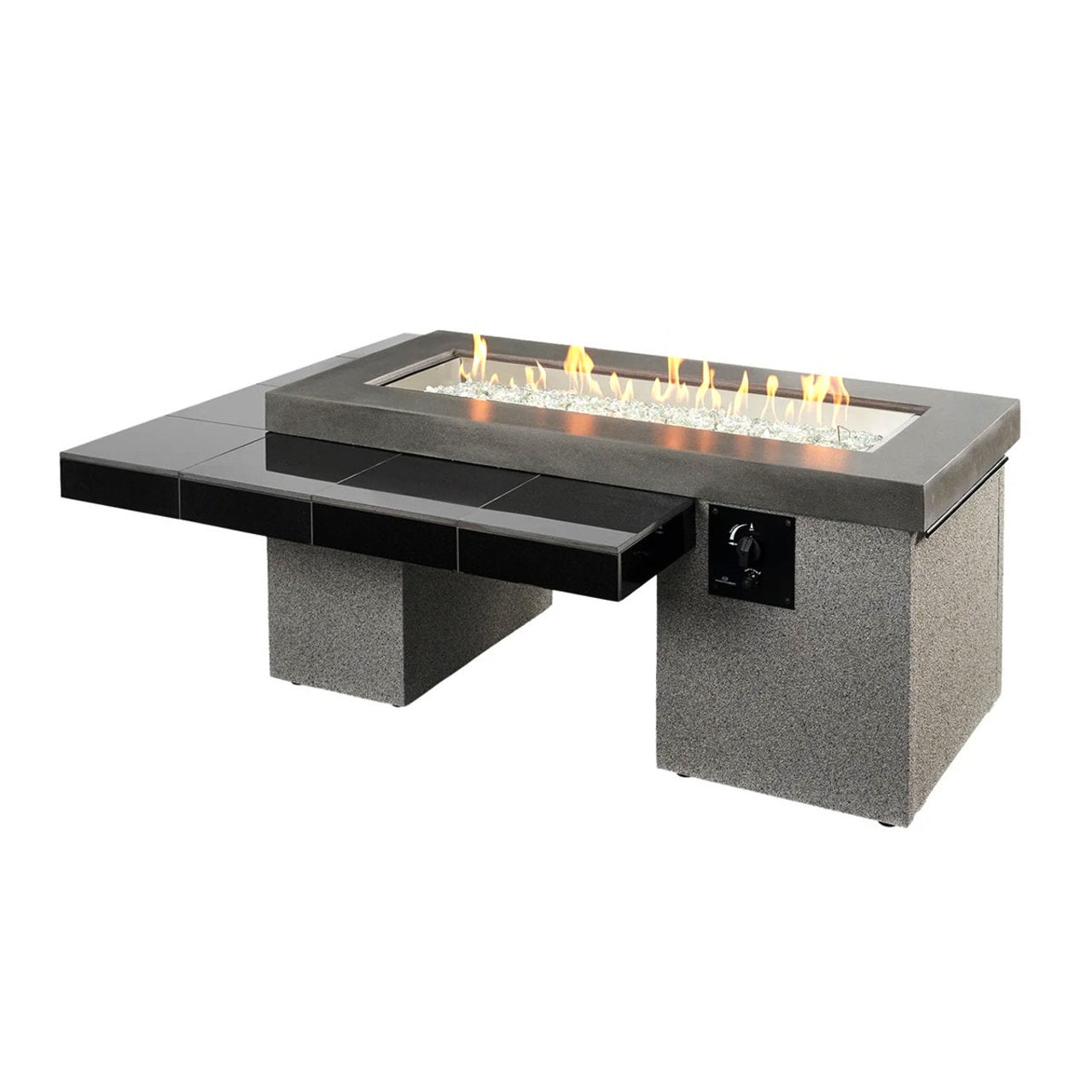 Outdoor Greatroom 64.5" Uptown Linear Fire Pit Table - Black/Coastal Grey - UPT-1242