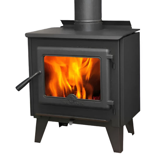 True North 21" Black Vented Wood Burning Stove With Legs - TN10.LEGA