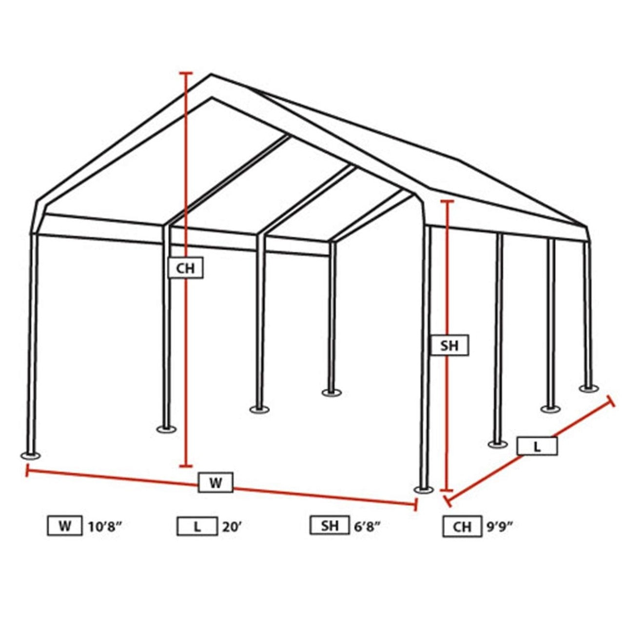 King Canopy 10' x 20' Tan Hercules Canopy