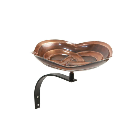 10.5" Dara Knot Copper Birdbath with Wall Mount Bracket