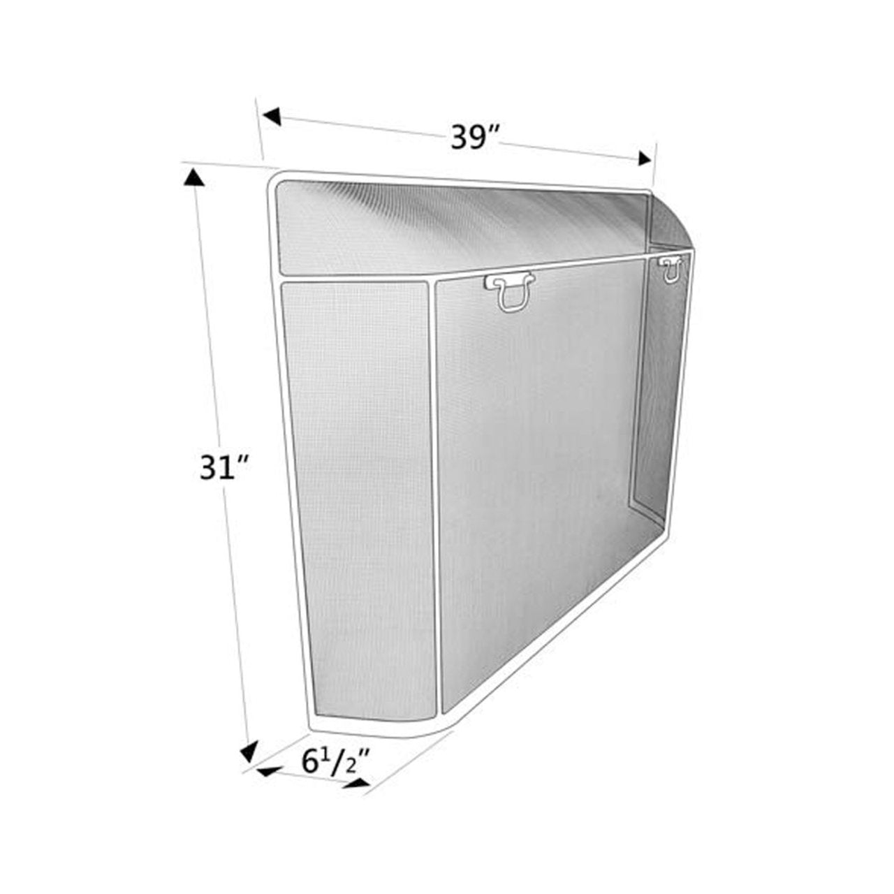 Pilgrim Matte Black Traditional Spark Guard - 39" W x 31" H