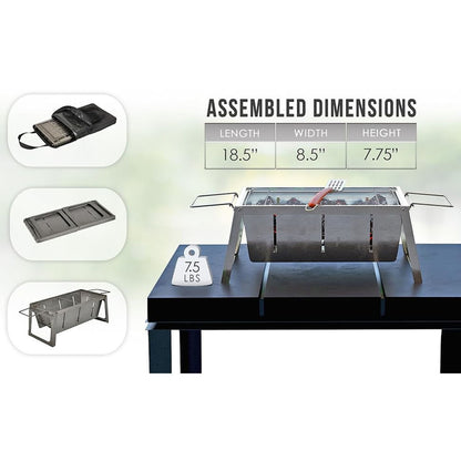 Fire Sense Stainless Steel Foldaway Charcoal Grill - 63724