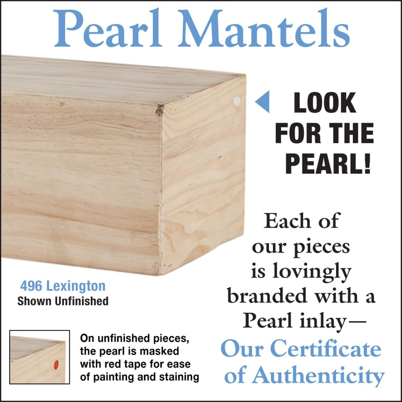 60" Lexington Fireplace Shelf by Pearl Mantels - Rustic Distressed, Unfinished