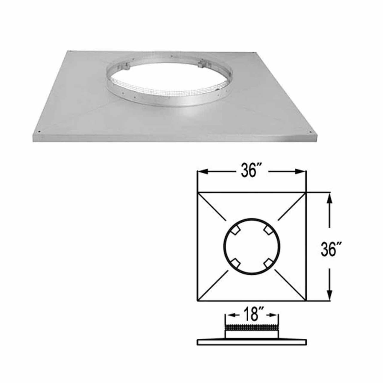 12" DuraChimney II Chase Top Flashing - 12DCA-CTF