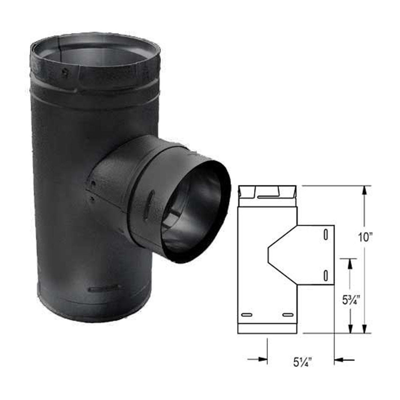 4" PelletVent Pro Galvalume Increaser Tee with Clean-Out Tee Cap for Canada - 4PVP-T3B1