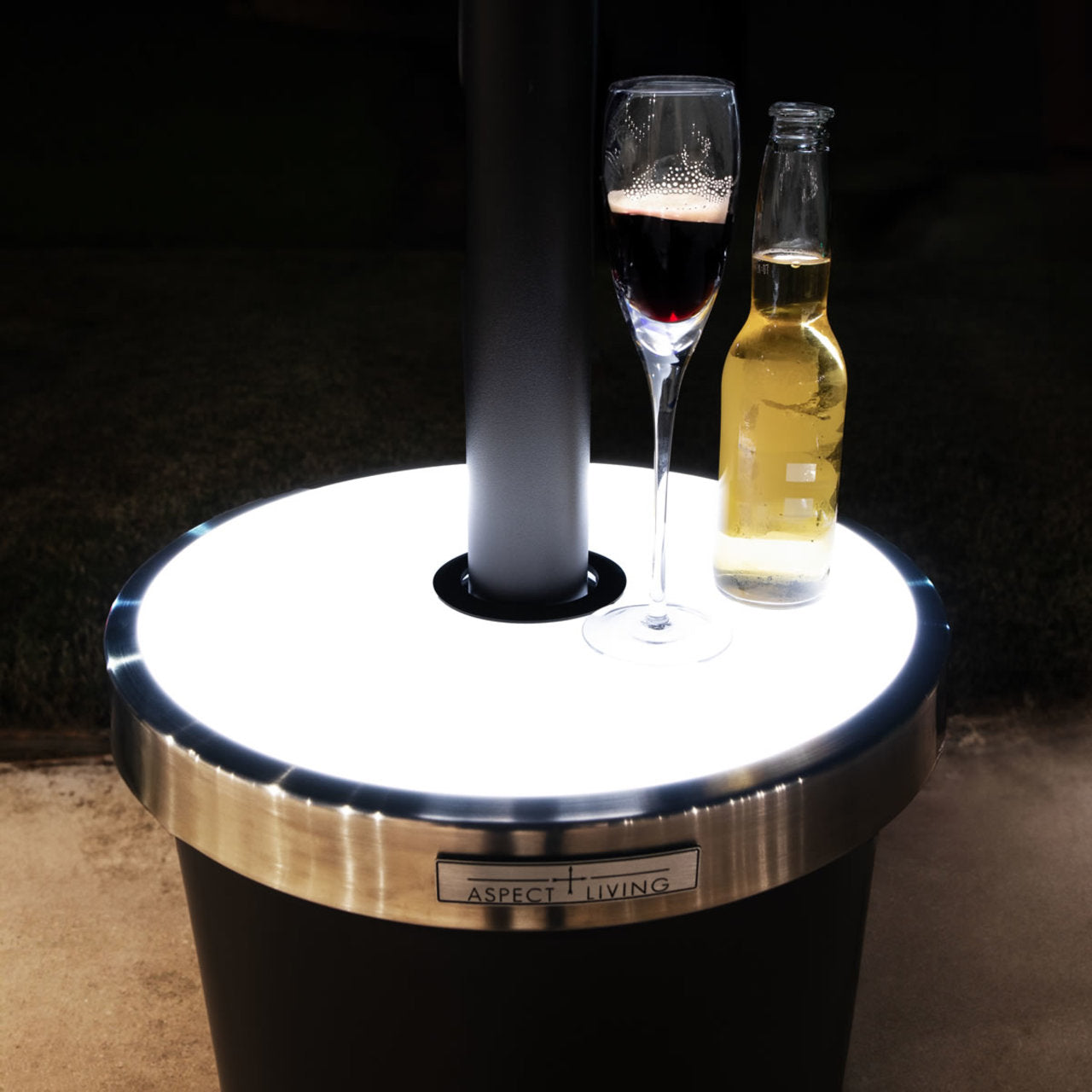 Fire Sense Mocha Finish Patio Heater with LED Table - 65263