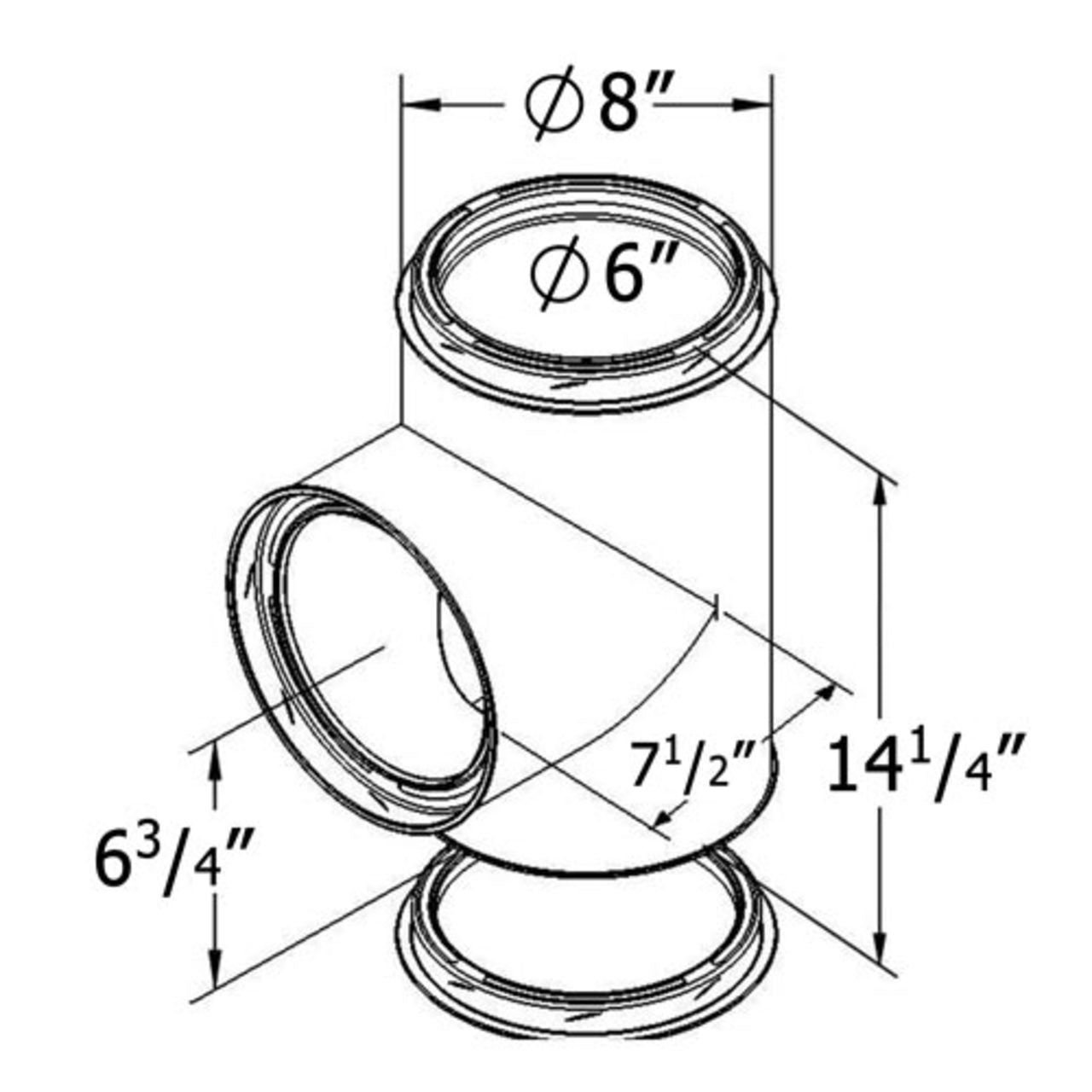 Shasta Vent 6 Inch Tee with Cap